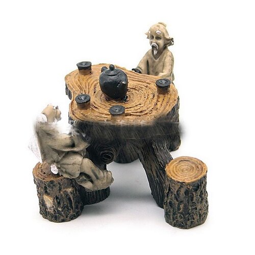 

Aquarium Decoration Ornaments Resin The Old Man Stone Tea Table Aquarium Fish Tank Landscape Ornament