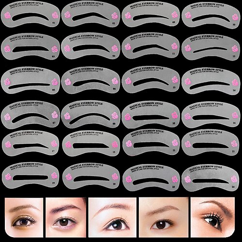 

Makeup Tools Eyebrow Stencil Professional / Convenient Makeup 24 pcs Silicone Eyebrow Classic / Fashion Daily Cosmetic Grooming Supplies