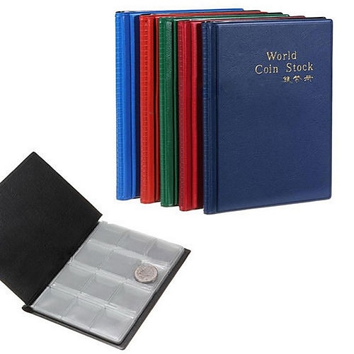 

1Pcs 120 Coin Holders Collection Storage Money Penny Pockets Album Book Collecting Random Color