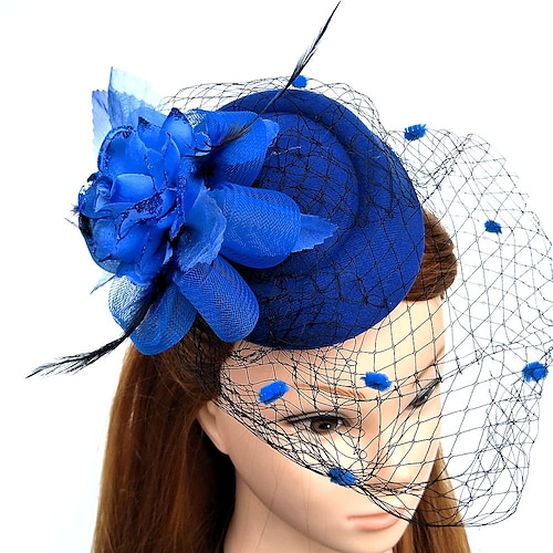 

Feather / Net Fascinators / Flowers / Hats with Floral 1PC Wedding / Special Occasion / Tea Party Headpiece