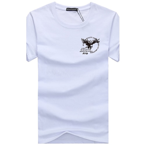 

Men's T shirt Graphic Plus Size Round Neck Daily Sports Print Short Sleeve Slim Tops Cotton Basic Green Blue White / Summer
