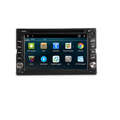 6.2 tum 2 Din Android6.0 In-Dash DVD-spelare Pekskärm / GPS / Inbyggd Bluetooth för Stöd / RDS / 3D-gränssnitt / Rattstyrning / Wifi / Subwoofer-utgång