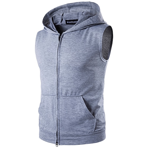 

Men's Tank Top Solid Colored Round Neck Daily Sleeveless Tops Basic Streetwear White Black Orange