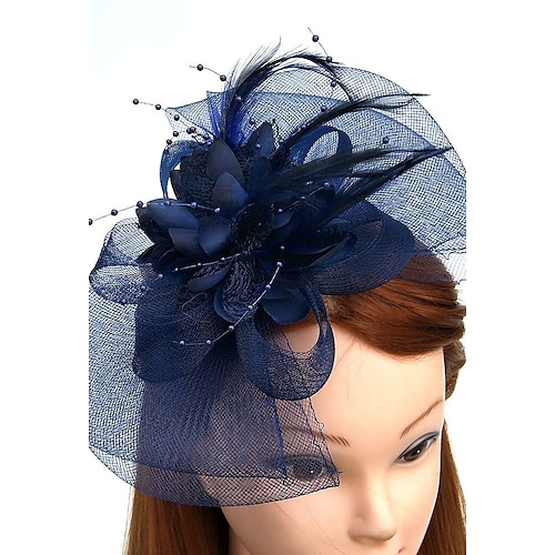 

Fjer / Net fascinators / Blomster / Hatte med Blomster 1 stk Bryllup / Speciel Lejlighed / Hesterace Medaljon