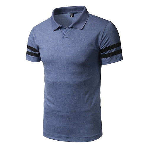 

Men's Golf Shirt T shirt Solid Colored Collar Shirt Collar Daily Going out Print Short Sleeve Tops Cotton Active Blue White Black / Spring / Summer / Beach