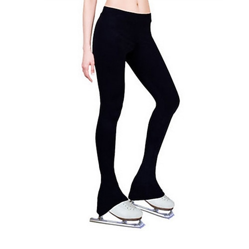 

Figure Skating Pants Women's Ice Skating Leggings Outfits Black Fleece Elastane High Elasticity Activewear Competition Skating Wear Thermal Warm Handmade Skating