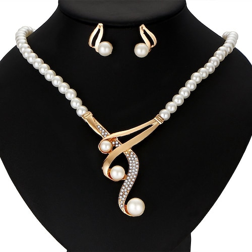 

Jewelry Set Earrings For Women's Pearl Party Wedding Anniversary Alloy Victorian / Y Necklace / Gift / Casual / Valentine