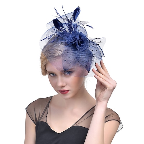 Tulle / Feather / Net Fascinators Kentucky Derby Hat / Headwear with Floral 1PC Wedding / Special Occasion / Horse Race Headpiece