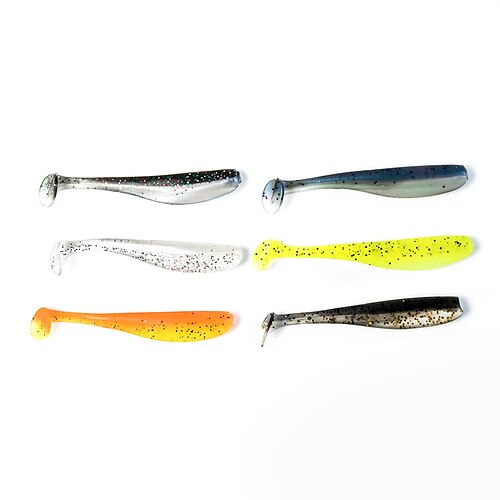 12 pcs Fishing Lures Soft Bait Shad Soft Plastic Floating Sea Fishing Spinning Jigging Fishing / Freshwater Fishing / Bass Fishing / Lure Fishing / General Fishing