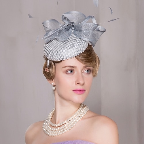 

cappelli di piume di lino con cappelli di piume copricapo stile femminile classico