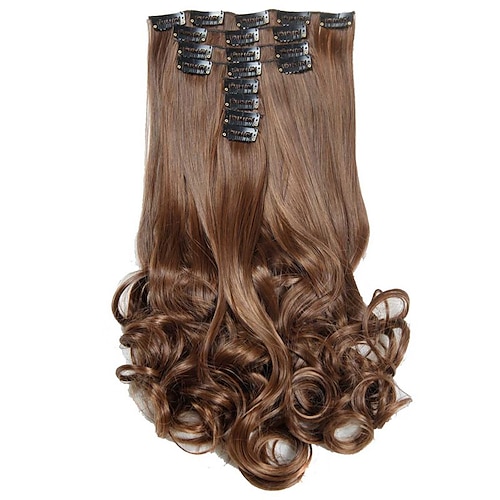 

Hair Piece Curly Wavy Classic Synthetic Hair Hair Extension Clip In Daily