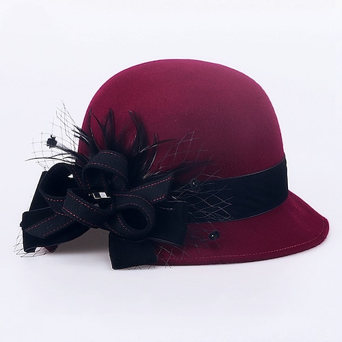 

Ull Kentucky Derby-hatt / Hatter / Hodeplagg med Blomster 1 stk Bryllup / Spesiell Leilighet / Avslappet Hodeplagg