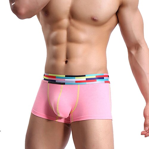 Caleçons Homme 1 PC Imprimé Super sexy Bloc de Couleur Bleu M