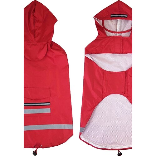 

Cat Dog Hoodie Rain Coat Puppy Clothes Solid Colored Casual / Daily Waterproof Outdoor Dog Clothes Puppy Clothes Dog Outfits Red Blue Costume for Girl and Boy Dog Oxford cloth Terylene 3XL 4XL 5XL