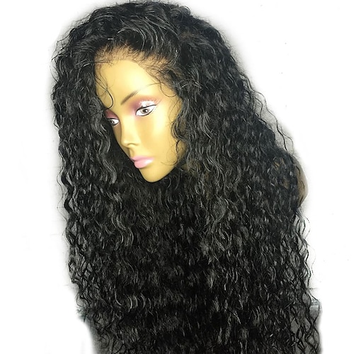 

Human Hair Lace Front Wig Brazilian Hair Curly Wig 130% Density with Baby Hair Natural Hairline Glueless Women's Short Medium Length Long Human Hair Lace Wig ELVA HAIR