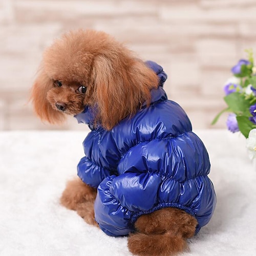 

Dog Coat Jumpsuit Jacket Solid Colored Casual / Daily Keep Warm Outdoor Winter Dog Clothes Puppy Clothes Dog Outfits Warm Black Red Dark Blue Costume for Girl and Boy Dog Down Cotton XS S M L XL XXL