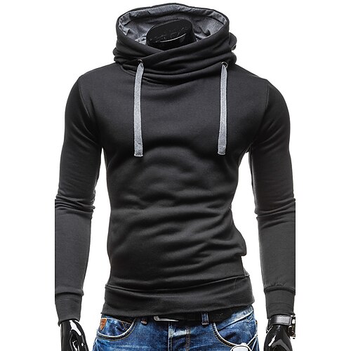

Herre Hattetrøje Grøn Grå Sort Hætte I-byen-tøj Bomuld Aktiv Sej Afslappet Vinter Tøj Hættetrøjer Sweatshirts Langærmet Tynd