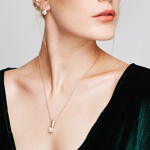 Pentru femei Perle Diamant sintetic Seturi de bijuterii Cercei Stud Coliere cu Pandativ Minge Plin de graţie femei Boem De Bază European Modă Perle Imitație de Perle Ștras cercei Bijuterii Alb Pentru