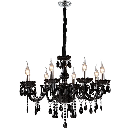 1-Light 70(28") Crystal Chandelier Glass Candle-style Electroplated Modern Contemporary 110-120V / 220-240V