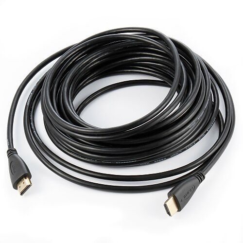 Ultra-Thin 24K gullbelagt HDMI 1.4 hann til hann forbindelse kabel (10m lengde)