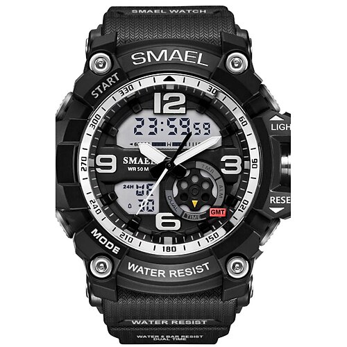 SMAEL Herre Sportsklokke Armbåndsur Digital Watch Camouflage Vannavvisende Analog-digital Svart Rød Blå / Gummi / To år / Alarm / Selvlysende / LED