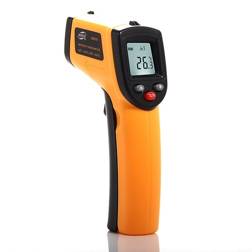 termômetro infravermelho gm320 -50-330 ℃ abs lcd display aaa bateria