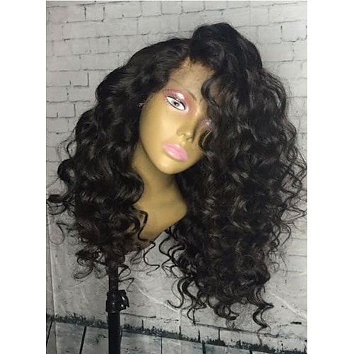 

Remy Human Hair 360 Frontal Wig Brazilian Hair Curly Wig 150% 180% Density with Baby Hair Natural Hairline African American Wig 100% Hand Tied For Women's Long Medium Length Human Hair Lace Wig