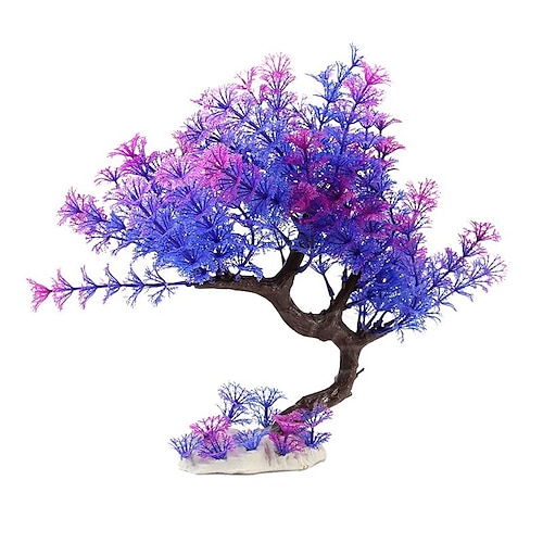 

akvarium dekorasjon fiskeskål vannplante rosa / lilla plast 1 stk 10,56 cm
