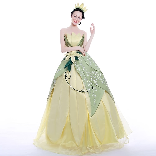 Fairytale Queen Princess Tiana Cosplay Costume Party Costume