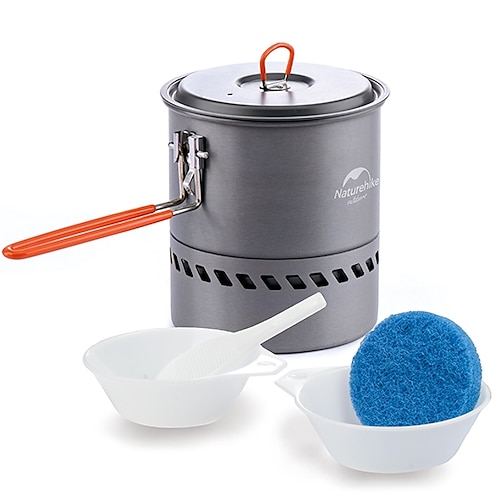 

Naturehike Sett med kjøkkenredskap til turbruk Turgryte Enkelt Bærbar Rustfritt Stål Hard Alumina PP (Polypropen) til utendørs Camping & Fjellvandring Picnic Barbecue Grå