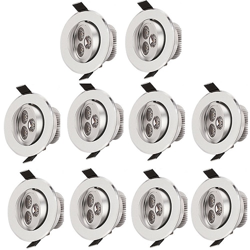 

10pcs 3 W 300 lm 3 LED Beads Easy Install Recessed LED Ceiling Lights Warm White Cold White 85-265 V Ceiling Commercial Home / Office / 10 pcs / RoHS / CE Certified