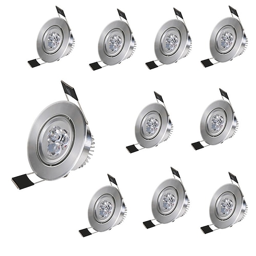 

10pcs 3 W 300 lm 3 LED Beads Easy Install Recessed LED Recessed Lights Warm White Cold White 85-265 V Home / Office Children's Room Living Room / Dining Room / RoHS / CE Certified