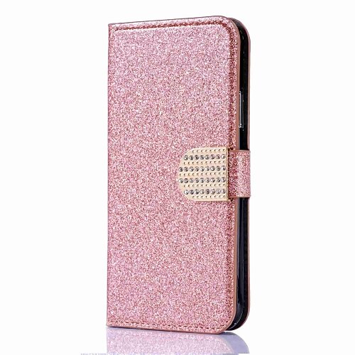 

Phone Case For Apple Full Body Case iPhone XR iPhone XS iPhone XS Max iPhone X iPhone 8 Plus iPhone 8 iPhone 7 Plus iPhone 7 iPhone 6s Plus iPhone 6s Wallet Card Holder Rhinestone Solid Colored Hard