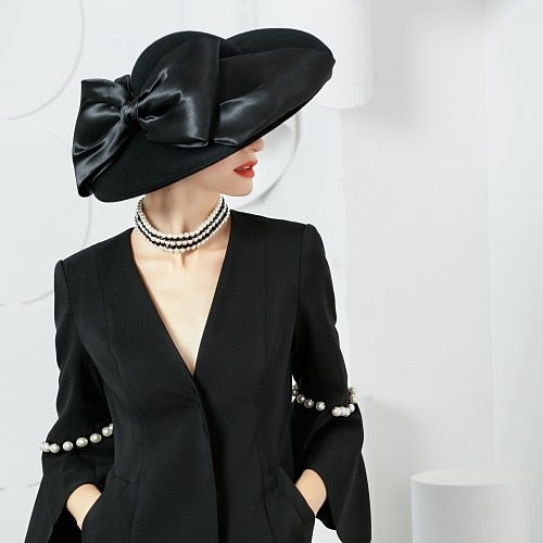 

Wool Silk Hats Headpiece Wedding Party Elegant Classical Feminine Style
