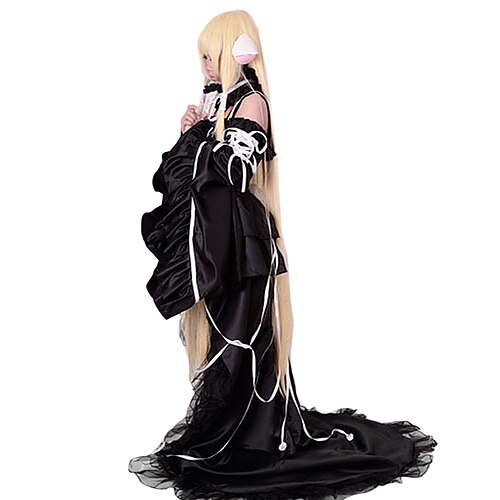 Inspired by Chobits Chii Anime Cosplay Costumes Cosplay Suits / Dresses Solid Colored Sleeveless Dress / Collar / Sleeves For Women's / Satin