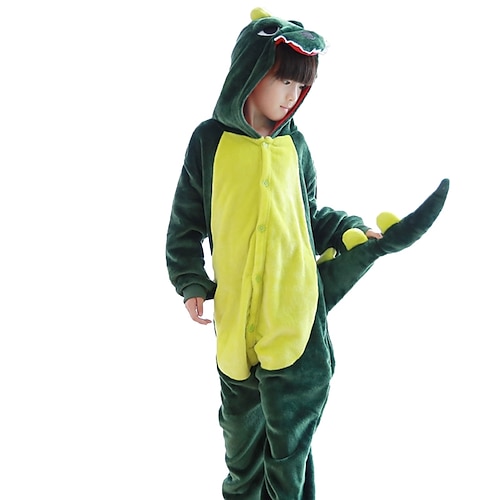 

Kid's Kigurumi Pajamas Dinosaur Solid Color Onesie Pajamas Flannel Fabric Cosplay For Boys and Girls Christmas Animal Sleepwear Cartoon Festival / Holiday Costumes