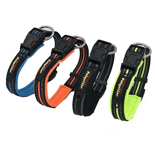 

Cat Dog Collar Reflective Solid Colored Nylon Black Blue Orange Green