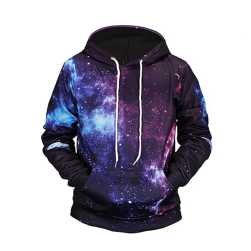 

Men's Hoodie Blue Lavender Red Hooded Optical Illusion Going out Cool Winter Fall Clothing Apparel Hoodies Sweatshirts Long Sleeve