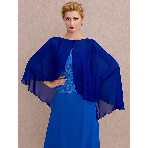 

Capes Chiffon Wedding / Party / Evening Women's Wrap With Buttons