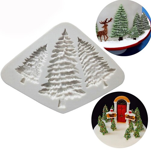 

Silicone Christmas Tree Cake Mold Pine Tree Chocolate Cookies Mould Kitchen Baking Tools