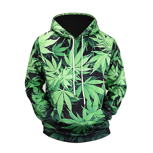 

Men's Hoodie Optical Illusion Hooded Daily Going out Hoodies Sweatshirts Long Sleeve Green / Fall