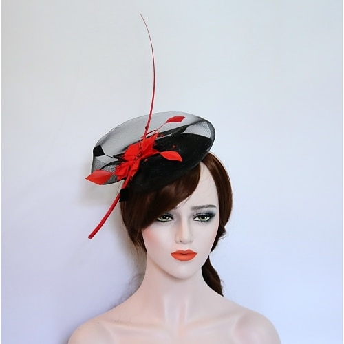 

Flannelette / Feather Fascinators / Hats with 1 Piece Wedding / Party / Evening / Ladies Day Headpiece