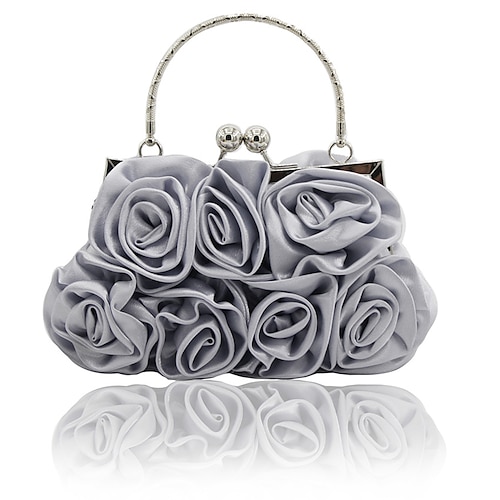 Women's Satin Floral Clutch Bags Party Wedding Evening Handbag 20 Colour8002 