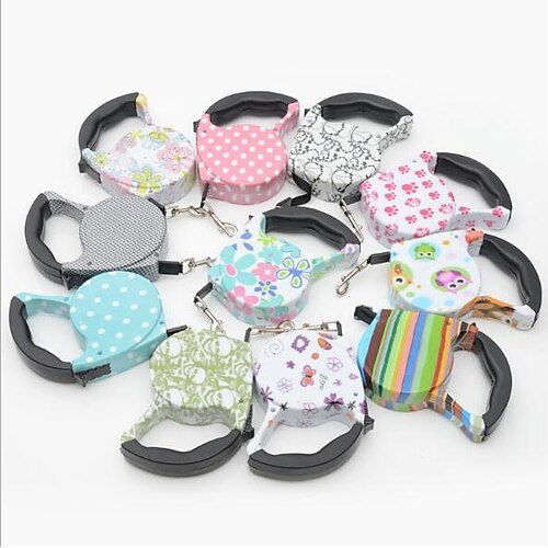 

Chat Chien Laisses Portable Marche Rétractable Automatique Rayure Bande dessinée Lolita Polyester Noir / Blanc Arc-en-ciel Rayure Rouge Bleu