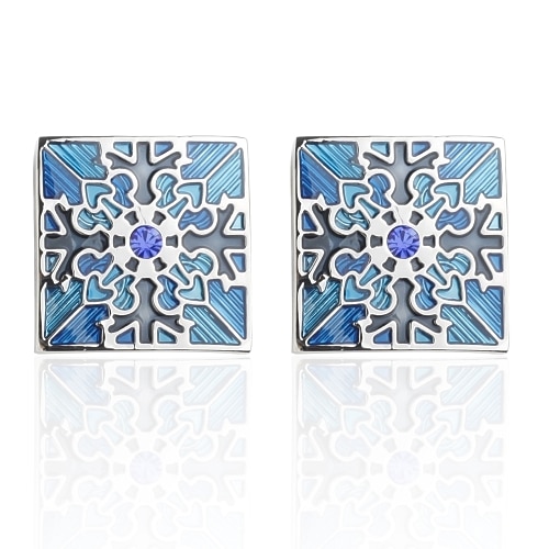 

Cufflinks Flower Romantic Brooch Jewelry Blue For New Year