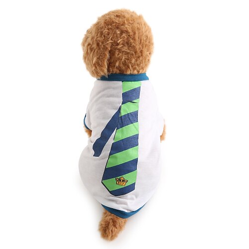 犬 Tシャツ 子犬の服 縞柄 ホリデー ファッション 犬用ウェア 子犬の服 犬の衣装 ホワイト コスチューム 女の子と男の子の犬のために コットン XS S M L