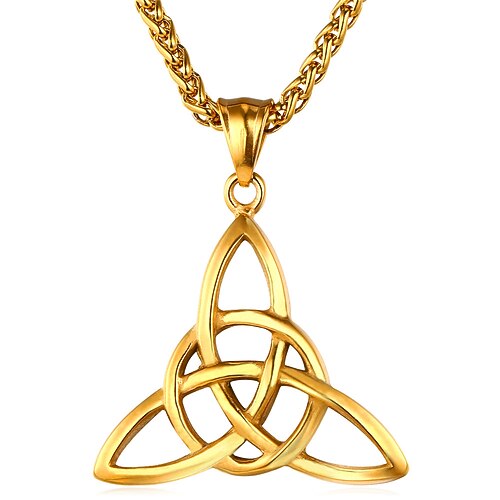 

One-piece Suit Pendant Necklace trinity necklace For Men's Gift Daily Stainless Steel Geometrical franco chain
