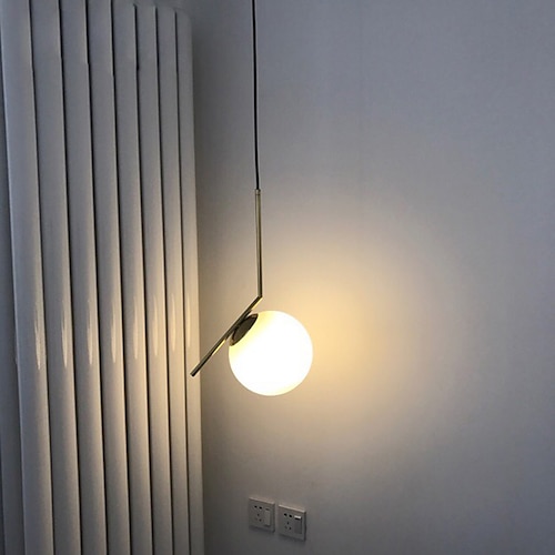 

20cm LED Pendant Light Nordic Single Design Globle Bedside Light Dining Room Bar Metal Electroplated 110-120V 220-240V