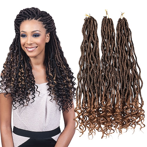 

Faux Locs Dreadlocks Goddess Locs Box Braids Ombre Synthetic Hair Medium Length Braiding Hair 1pc / pack 23 Roots