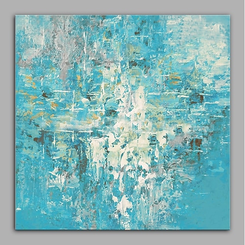 

Oil Painting Hand Painted Square Abstract Modern Rolled Canvas (No Frame)